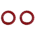 Mousqueton rond rouge à texture spirale pour porte-clés et accessoires de sacs - Rouge