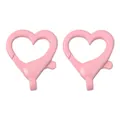 Cierre de resorte de aleación rosa con forma de corazón para llaveros y bisutería DIY - 2 Piezas/Paquete / Rosa
