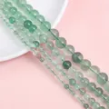 Polished green natural stone beads in various sizes for DIY jewelry making and crafts - Green Fluorite / 4mm