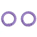 Paire de mousquetons ronds violets à spirale pour bijoux DIY et accessoires de sacs - Violet