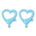 Cierre de mosquetón de corazón azul cielo en aleación para hacer llaveros y joyas DIY - Azul