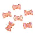 Kleurrijke doorschijnende acryl strikkralen met AB-coating voor DIY-sieraden - 4 Stuks/Verpakking (16x24mm) / Iridescent Orange-Red