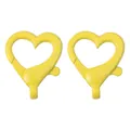 Par de cierres de resorte con forma de corazón amarillo para bisutería artesanal - Amarillo