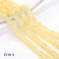 Yellow 6mm square glass beads with ice crackle texture for DIY jewelry making - Yellow