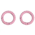 Paire de boucles à ressort roses en spirale pour porte-clés et sacs DIY - Rose