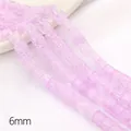 6mm square glass beads in lavender pink with crackled texture for DIY jewelry making - Purple