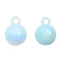 Light blue iridescent 16mm acrylic round beads with loop for DIY keychain jewelry - Blue