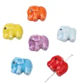 DIY colorful ceramic elephant beads in six colors for handmade jewelry bracelet charms - Elephant Style / 14x11mm (10 Pcs/Pack)