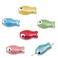Colorful ceramic fish-shaped loose beads for DIY handmade jewelry and bracelet making - 19x10mm (10 Pcs/Pack)