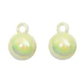 16mm iridescent acrylic round pendant bead with integrated hanging loop for DIY jewelry - Yellow