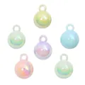 Set of 16mm colorful iridescent acrylic round charms in soft pastel macaron colors - Multicolor Mixed