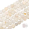 8mm heart-shaped natural freshwater shell beads with pearl luster for DIY jewelry - Vertical Hole Heart / 8mm (Approx 52 Pcs/38cm)