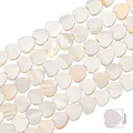 10mm heart-shaped natural white mother of pearl shell beads with iridescent luster - Vertical Hole Heart / 10mm (Approx 42 Pcs/38cm)