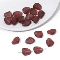 Perline di vetro bordeaux satinato con taglio irregolare per gioielli fai-da-te - Marrone Violaceo 10 Pezzi/confezione / Circa 12x15 Mm Apertura Circa 1 Mm