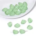 Matte minzgrüne unregelmäßige Glassteinperlen für DIY-Schmuckherstellung und Ketten - Grün 10 Stück/packung / Ungefähr 12 X 15 Mm Öffnung Ungefähr 1 Mm