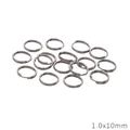 1.0x10mm διπλοί κρίκοι από ανοξείδωτο ατσάλι για κοσμήματα DIY και μπρελόκ - 1.0x10mm (50 Τεμάχια/Συσκευασία) / Χρώμα Ατσαλιού