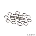 Ανοξείδωτοι διπλοί κρίκοι 0,8x8mm για κατασκευή κοσμημάτων και χειροτεχνίες DIY - 0.8x8mm (Συσκευασία 100 Τεμαχίων) / Χρώμα Ατσαλιού