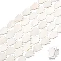 Cuentas de concha blanca natural con forma de tulipán para joyas DIY 11mm x 15mm - Mano de Fátima / 11x15mm (aprox. 26 unidades/38cm)