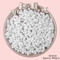 Weiße 4x4mm Acryl-Würfelperlen für DIY-Handwerk, ca. 400 Stück in eleganter Schale - 4x4mm (ca. 400 Stück/Packung) / Weiß