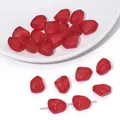 Perline in vetro satinato rosso melograno per accessori gioielli fai da te - Rosso Acceso 10 Pezzi/confezione / Circa 12x15 Mm Apertura Circa 1 Mm