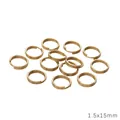 Gouden 1,5x15mm rvs splitringen voor DIY-sieraden en sleutelhanger verbindingen - 1.5x15mm (10 Stuks/Verpakking)