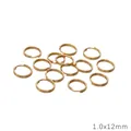 Gouden dubbele splitringen voor DIY-sieraden, 1.0x12mm roestvrijstalen verbindingen - 1.0x12mm (10 Stuks/Verpakking)