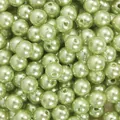 Lustrous mint green ABS imitation pearl beads with holes for DIY jewelry crafting - Green