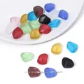 Matte Glasperlen facettiert flach in bunten Farben für DIY Schmuckherstellung - Zufällige gemischte Farben (20 Stück/Packung) / Ungefähr 12 X 15 Mm Öffnung Ungefähr 1 Mm