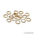 Gouden roestvrijstalen dubbele splitringen voor DIY sieraden, maat 1,0x10 mm - 1.0x10mm (10 Stuks/Verpakking)