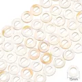 Cuentas de anillo plano de concha natural 15mm para joyería artesanal hecha a mano - Círculo / 15mm (aprox. 26 unidades/38cm)
