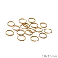 Gouden 0,8x10mm roestvrijstalen splitringen voor DIY-sieraden maken en verbindingen - 0.8x10mm (10 Stuks/Verpakking)