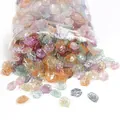 Translucent colorful leaf-shaped acrylic beads for handmade DIY jewelry and hair pins - 15x17mm (Aperture approx 1.5mm) / Random Mixed Colors (20 Pieces)