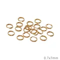 0,7x7mm gouden roestvrijstalen dubbele splitringen voor DIY-sieraden maken - 0.7x7mm (10 Stuks/Verpakking)