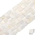 Cuentas cuadradas de nácar natural 10mm para la fabricación de joyas de bricolaje manuales - Cuadrado / 10x10mm (aprox. 38 unidades/38cm)
