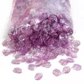 Iridescent purple petal beads made of ABS resin with holes for DIY jewelry making - 15x17mm (Aperture approx 1.5mm) / Purple (20 Pieces)
