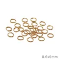 Lichtgouden 0,6x6mm roestvrijstalen dubbele splitringen voor DIY sieraden maken - 0.6x6mm (10 Stuks/Verpakking)