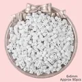 Weiße Acryl-Würfelperlen 6x6mm für DIY Armbänder und handgefertigte Bastelzubehör - 6x6mm (ca. 90 Stück/Packung) / Weiß