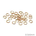 Gouden dubbele splitring roestvrij staal 0.5x5mm voor het maken van DIY-sieraden - 0.5x5mm (10 Stuks/Verpakking)