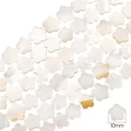Cuentas de nácar natural en forma de flor para hacer joyas DIY de 10mm Blanco - Flor de ciruelo / 10mm (aprox. 38 unidades/38cm)