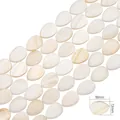 Cuentas de nácar blanco en forma de gota 18mm x 13mm para creación de joyas - Lámina Gota de Agua / 13x18mm (aprox. 22 unidades/38cm)