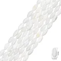 Cuentas de concha natural de 11x5,5mm en forma de arroz para joyería artesanal - Grano de Arroz Ovalado / 5.5x11mm (aprox. 34 unidades/38cm)