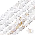 Cuentas de concha natural de 6mm en forma de estrella para creación de joyas DIY - Estrella de cinco puntas / 6mm (aprox. 70 unidades/38cm)