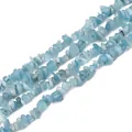 Natural light blue aquamarine gemstone chips on strings for DIY jewelry making - Medium / Natural Aquamarine Chips