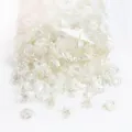 Iridescent white ABS pearl shell petal beads for DIY jewelry making in bulk package - White (20 Pcs)
