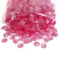 Iridescent pink petal-shaped DIY beads for jewelry making with pearlescent finish - Rose Red (20 Pieces)