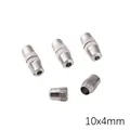 Silver 10x4mm threaded capsule clasp for DIY necklace or bracelet jewelry making - Style #01 / 1 Piece / White K/Silver