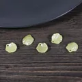 Pétales de feuilles en perle ABS vert clair avec trous pour bijoux DIY faits main - Sac Standard / Petit Jaune (15mmx17mm)