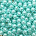 Light blue faux pearl beads for DIY jewelry making with round holes for stringing - 8mm 500g/Pack Approx 1900 Pcs / Lake Blue