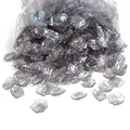 Iridescent purple petal shell beads for DIY jewelry making and craft supplies - Gray (20 Pieces)
