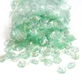Mint green iridescent flower petal beads for handmade DIY jewelry and hair accessories - Green (20 Pieces)